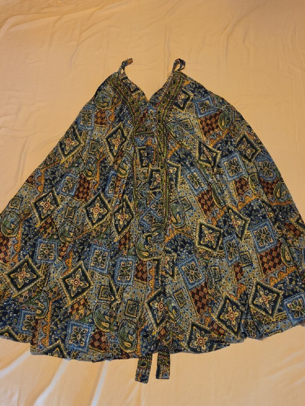 Advance Apparels Blue Paisley & Patchwork Maxi Dress - Picture 2 of 4